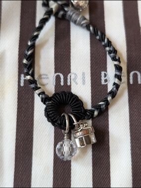 Henri Bendel Black & White Braided Charm Bracelet